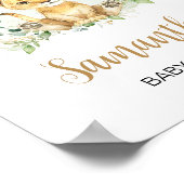 Greenery Lion Baby shower Welkom Poster (Hoek)