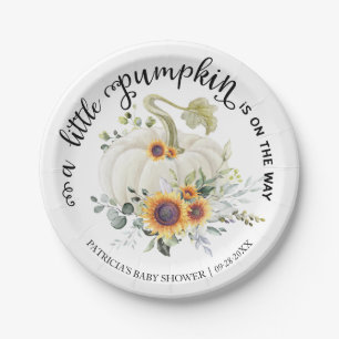 Greenery Little Pumpkin Herfst Baby shower Papieren Bordje