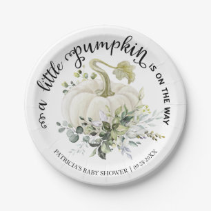 Greenery Little Pumpkin Herfst Baby shower Papieren Bordje