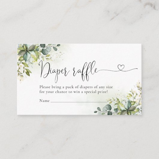 Greenery Luier Raffle Enclosure Kaart (Voorkant)