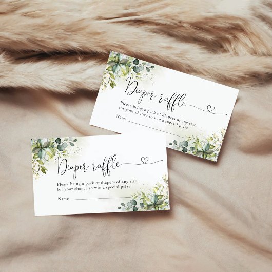 Greenery Luier Raffle Enclosure Kaart