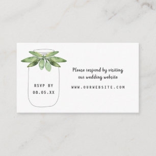 Greenery Mason Jar rsvp internetkaart Informatiekaartje