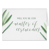 Greenery Master of Ceremonies Wedding Card (Voorkant Horizontaal)