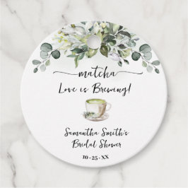Greenery Matcha Love is Brewing Tea Bridal Shower Bedankjes Labels