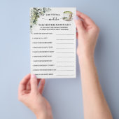 Greenery Matcha What Groom Say Shower Game Card Flyer (Hand)
