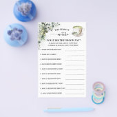 Greenery Matcha What Groom Say Shower Game Card Flyer (Enkel)