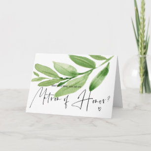 Greenery Matron of Honor proposal Wedding Card Kaart