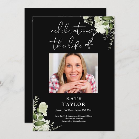 Greenery Memorial Funeral Order Of Service  Programma (Voorkant / Achterkant)