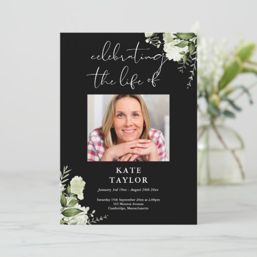 Greenery Memorial Funeral Order Of Service  Programma (Staand voorkant)