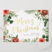 Greenery Merry Gold Folie Feestdagenkaart (Voorkant)