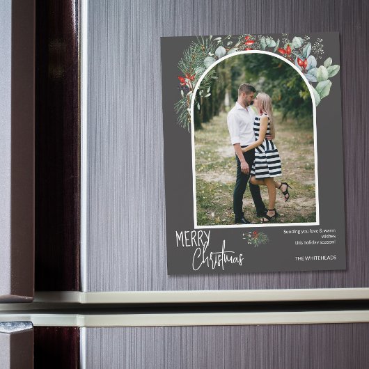 Greenery Merry kerstArch Foto donkergrijs