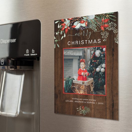 Greenery Merry kerstfoto Dark Wood Holiday