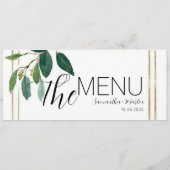 Greenery Minimal Script Wedding Menu (Achterkant)