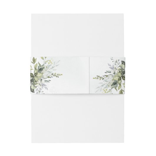 Greenery Minimalist Script Wedding Invitation Invi Uitnodigingen Wikkel (Achterkant Voorbeeld)