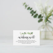 Greenery, Modern Black, Wedding Wishing Well Informatiekaartje (Staand voorkant)