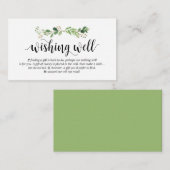 Greenery, Modern Black, Wedding Wishing Well Informatiekaartje (Voorkant / Achterkant)