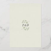 Greenery Monogram Elegant Script Wedding Gold Arch Folie Uitnodiging (Achterkant)