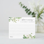 Greenery Name Share a Memory Editable Kaart (Staand voorkant)