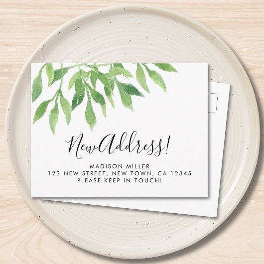 Greenery New Address Moving  Aankondigingskaart