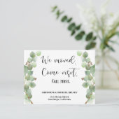 Greenery New Home Address Moving Announance Aankondigingskaart (Staand voorkant)