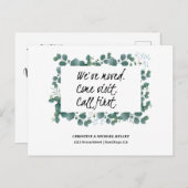 Greenery New Home Adres Aankondiging Briefkaart (Voorkant / Achterkant)