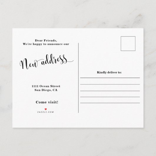 Greenery New Home Adres Aankondiging Briefkaart (Achterkant)