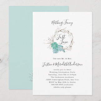 Greenery Niets Fancy Alleen Liefde receptie Kaart
