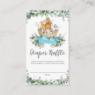 Greenery Noah's Ark Neutral Baby luier Raffle Informatiekaartje