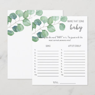 Greenery - noem dat liedje baby shower game