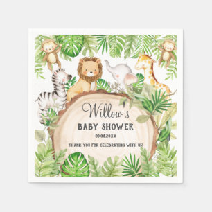 Greenery Oerwoud Animals Baby shower 1e verjaardag Servet
