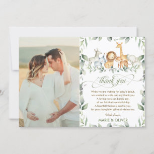 Greenery Oerwoud Animals Baby shower Birthday Foto Bedankkaart