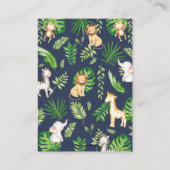 Greenery Oerwoud Animals Baby shower Diaper Raffle Informatiekaartje (Achterkant)