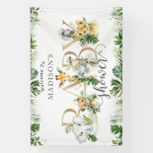 Greenery Oerwoud Animals Baby shower Welkom Spandoek (Verticaal)