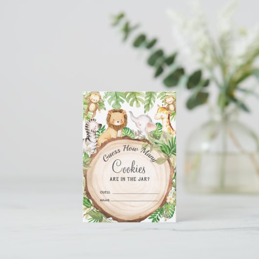 Greenery Oerwoud Dieren raden hoeveel koekjes Informatiekaartje (Staand voorkant)