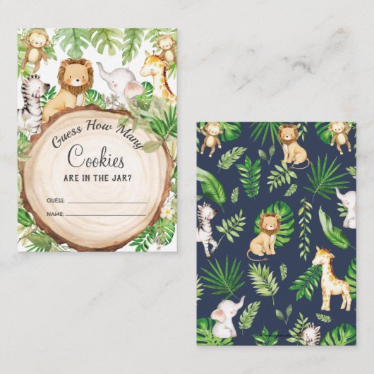 Greenery Oerwoud Dieren raden hoeveel koekjes Informatiekaartje (Voorkant / Achterkant)