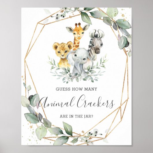 Greenery Oerwoud Guess Animal Crackers in een potj Poster (Voorkant)