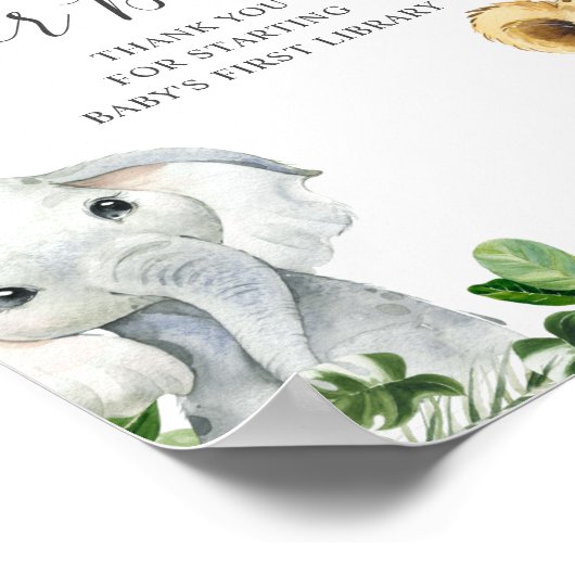 Greenery Oerwoud Safari Animals Books for Baby Sig Poster (Hoek)