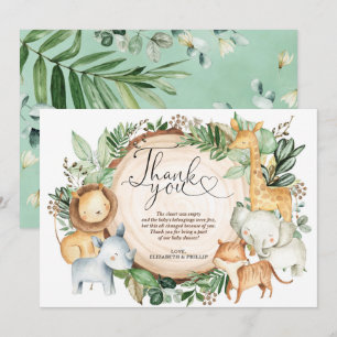 Greenery Oerwoud Safari Wilde Dieren Bedankkaart Kaart