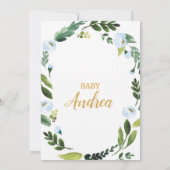 Greenery Oh Boy Baby shower Invitation Gold Kaart (Achterkant)