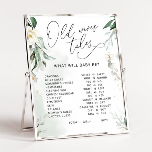 Greenery Old Wives Tales Sign Poster