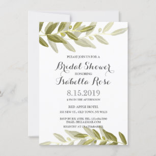 Greenery Olive Branch Vrijgezellenfeest Invite Kaart