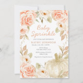 Greenery Peach White Pumpkin Baby Sprinkle Kaart (Voorkant)