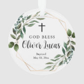 Greenery Personalized Baptism Acrylornament Ornament (achterkant)