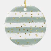 Greenery Personalized First KerstName Initiaal Keramisch Ornament (Achterkant)