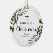 Greenery Personalized Photo Baptisme Ornament (Rechts)