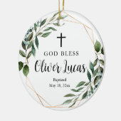 Greenery Personalized Photo Baptisme Ornament (Links)