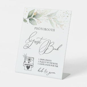 Greenery Photo Guest Book Sign Pedestal Reclamebord Met Voetstuk