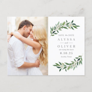 Greenery Photo Save the Date Briefkaart