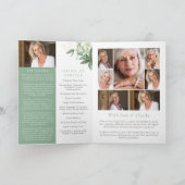 Greenery Photos Folded Funeral Programme Programma (Binnen)