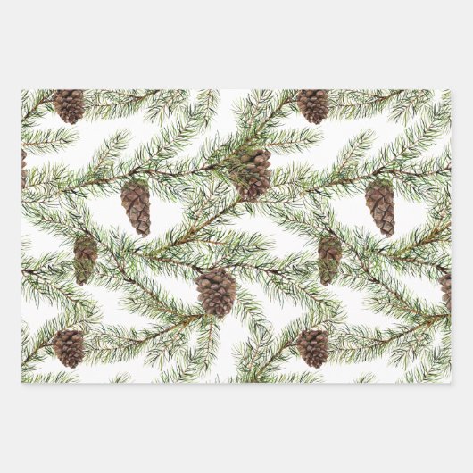 Greenery. pijnbomen, kegels, fir inpakpapier vel (Voorkant)